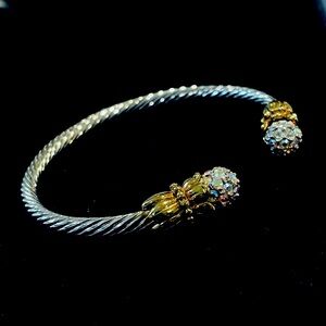 Silver and Gold Tone Bangle Bracelet